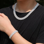 Pulsera Cubana Miami Ice Out 14 mm platinum