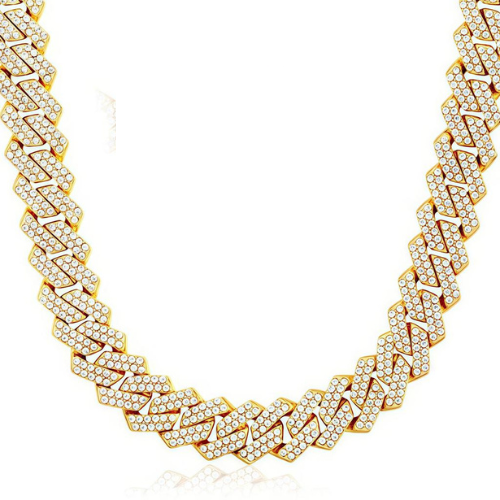 Conjunto Cubano Gold ice out Cadena + Pulsera