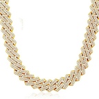 Conjunto Cubano Gold ice out Cadena + Pulsera