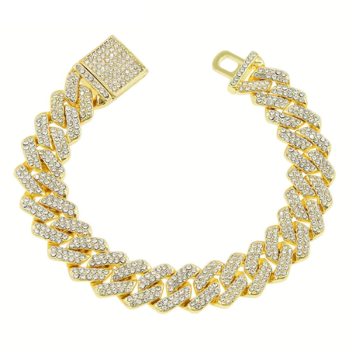 Conjunto Cubano Gold ice out Cadena + Pulsera