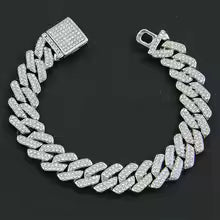 Conjunto Cubano Platinum ice out Cadena + Pulsera